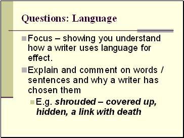 Questions: Language