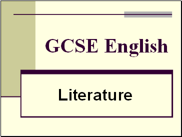 Exam paper- English Lit GCSE