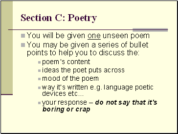 Section C: Poetry