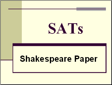 Exam paper- English SATS Shakespeare generic