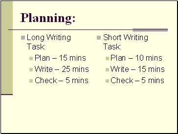 Planning