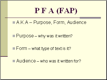 P F A (FAP)