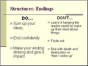Structures: Endings