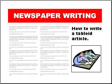 Newspaper writing