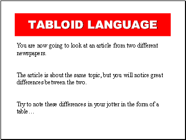 Tabloid language