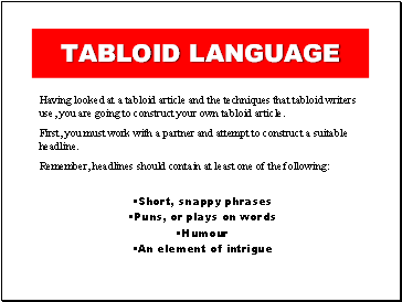 TABLOID LANGUAGE