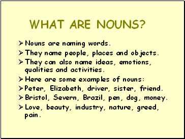 What are nouns?