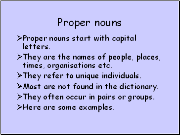 Proper nouns