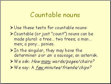 Countable nouns