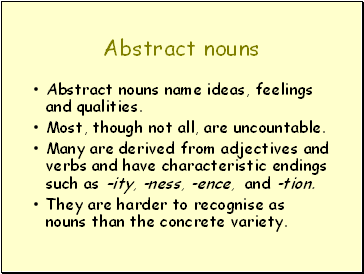 Abstract nouns