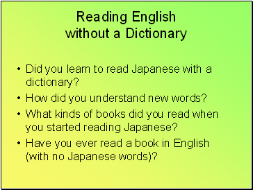 Reading English without a Dictionary