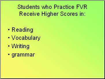 Students who Practice FVR Receive Higher Scores in: