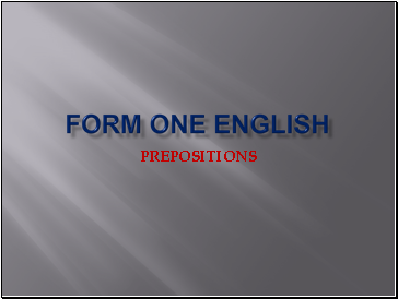 Form one english