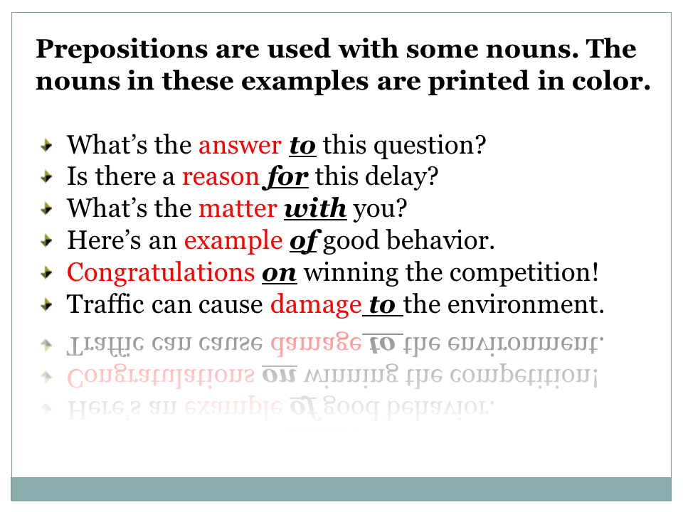 Prepositions after prepositions