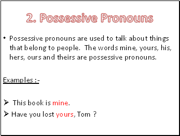 Possessive Pronouns