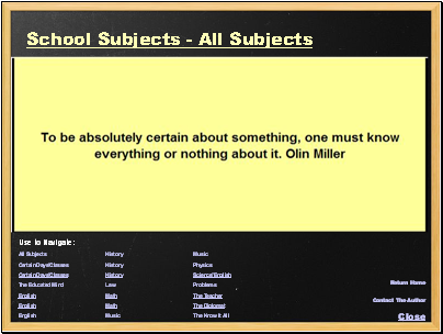 School Subjects - All Subjects