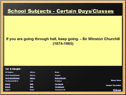 School Subjects - Certain Days/Classes