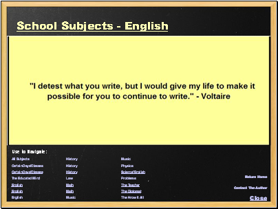 School Subjects - English