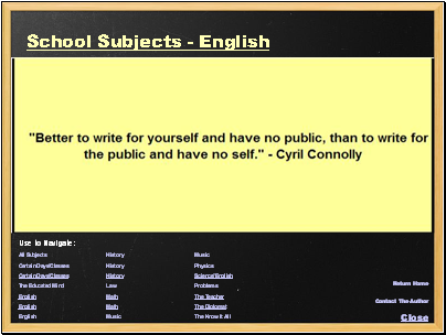 School Subjects - English