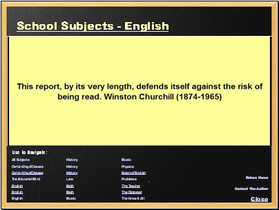 School Subjects - English