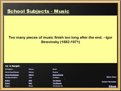 School Subjects - Music
