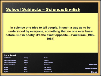 School Subjects � Science/English