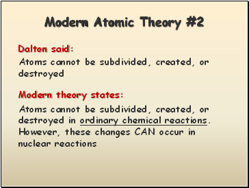 Modern Atomic Theory #2
