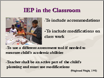 IEP in the Classroom