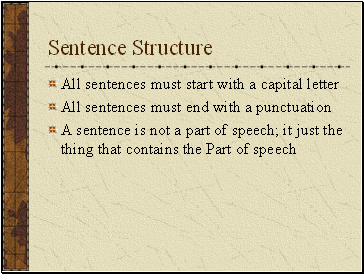 Sentence Structure