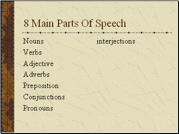 8 Main Parts Of Speech