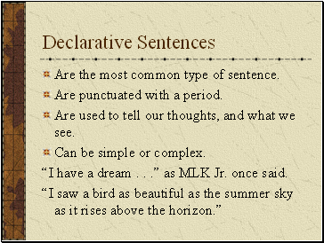 Declarative Sentences