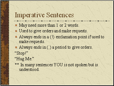 Imperative Sentences