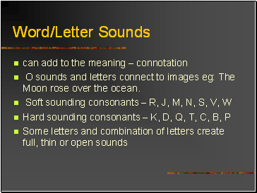 Word/Letter Sounds