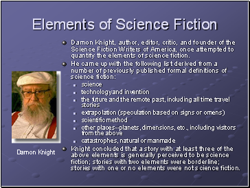 Elements of Science Fiction