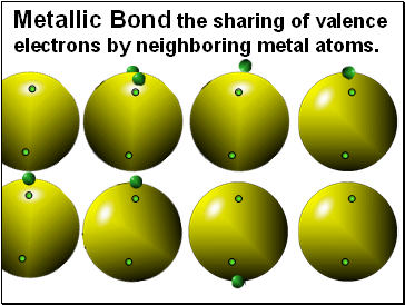 Metallic Bond the sharing of valence