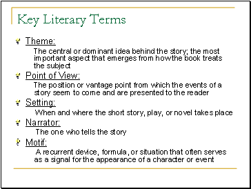 Key Literary Terms