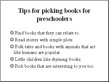 Tips for picking books for preschoolers