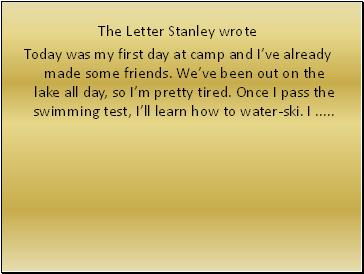 The Letter Stanley wrote