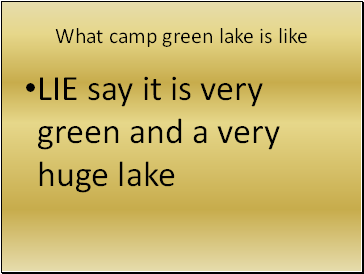 What camp green lake is like