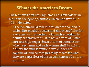 What is the American Dream