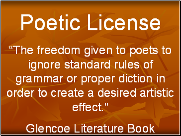 Poetic License