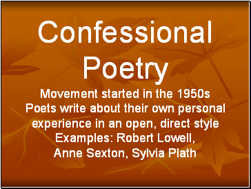 Confessional Poetry