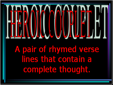 Heroic couplet