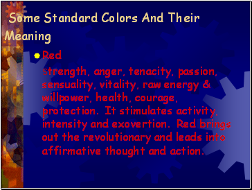 Some Standard Colors And Their Meaning
