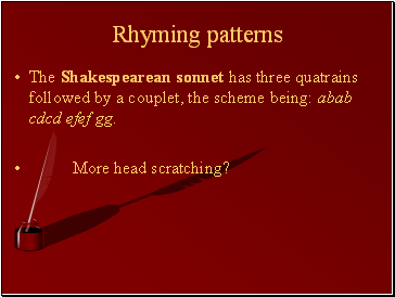 Rhyming patterns