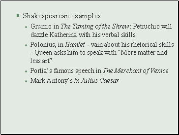 Shakespearean examples