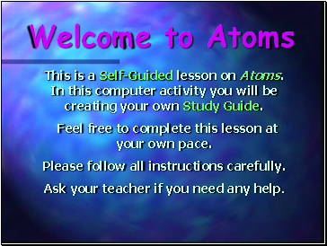 Welcome to Atoms