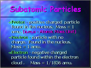 Subatomic Particles