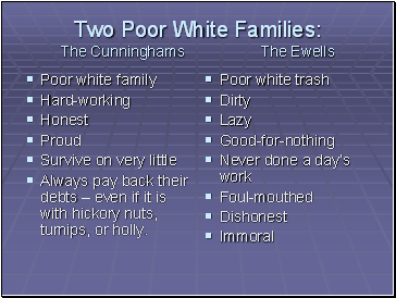 Two Poor White Families: