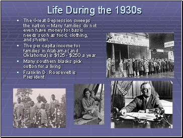 Life During the 1930s